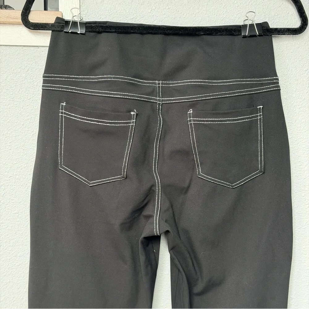 Two Pairs of Women's Flare Yoga/Jeans with Contrast White Stitching Blue/Black - Picture 5 of 16